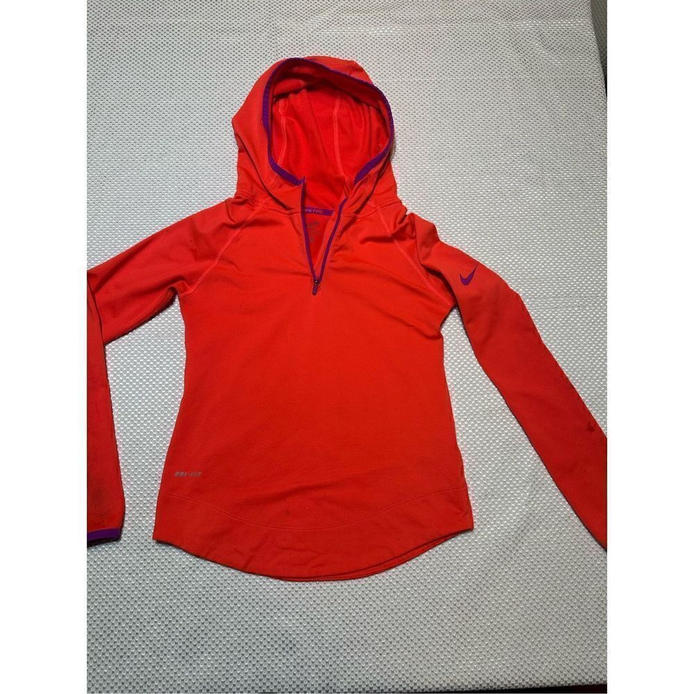 Nike pro orange kids hoodie (has flaws) size M